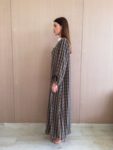 Round neck Bish cut abaya with tie rope