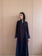 V High Neck Chinese Collar Abaya