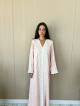 V neck kaftan with Moroccan Lace on Front