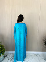 Round V neck kaftan with new red bead lace