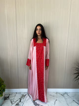 Box Neck kaftan Free Size - New Red Bead Lace