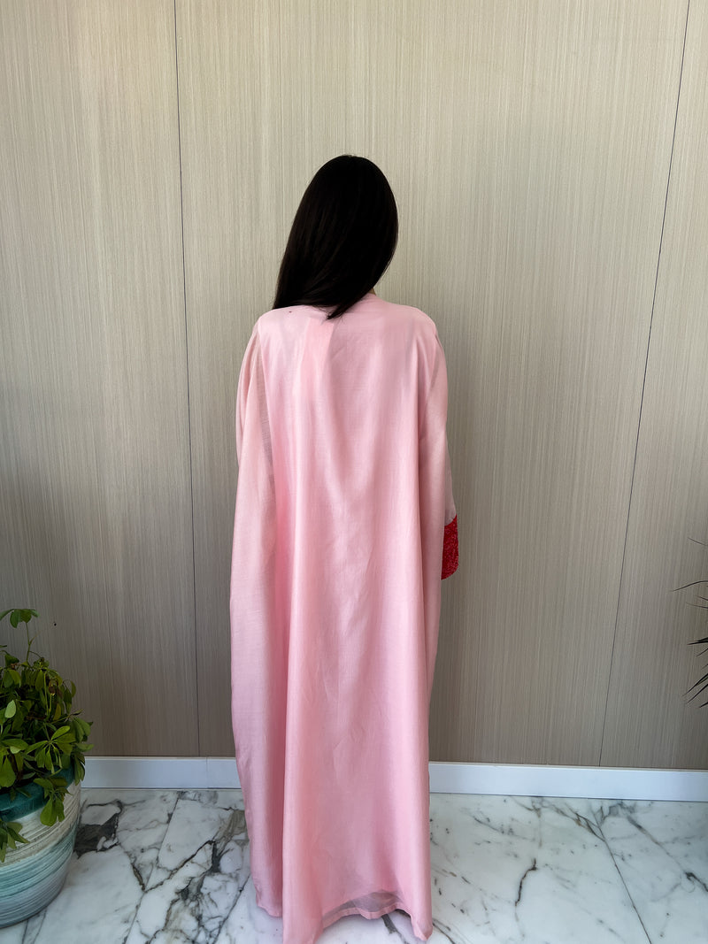 Box Neck kaftan Free Size - New Red Bead Lace