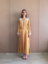 V Neck Kaftan With Morocan Lace and Buttons