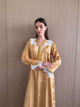 V Neck Kaftan With Morocan Lace and Buttons