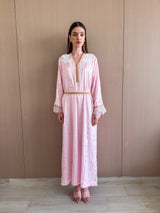V Neck Kaftan With Morocan Lace and Buttons