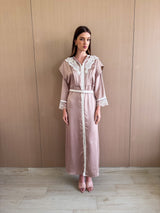 V Neck Kaftan with Patch Lace on Front Panel