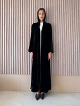 Zainah Cut Abaya - Black Velvet