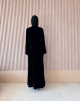 Zainah Cut Abaya - Black Velvet