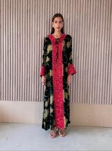 Bead Lace - Green and Brown Mixed Velvet Embossed