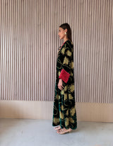 Bead Lace - Green and Brown Mixed Velvet Embossed