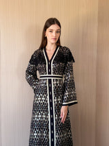 V neck kaftan with Marrakech lace