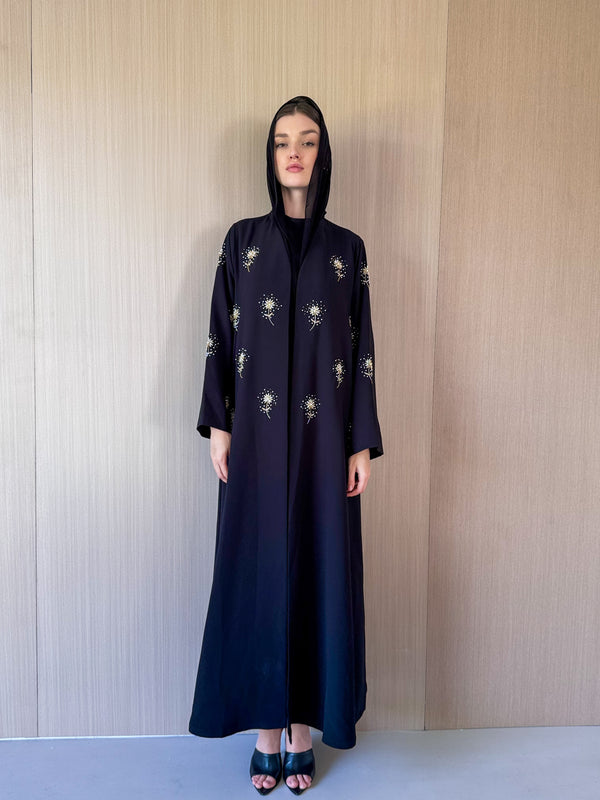V neck abaya with Embellished works
