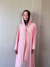 V Neck Abaya With Golden Lace Border