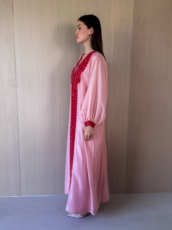 V Neck Free Size Kaftan With Tie Rope
