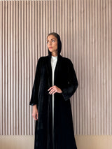Zainah Cut Abaya - Black Velvet