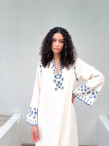 Round V Neck Kaftan With Print