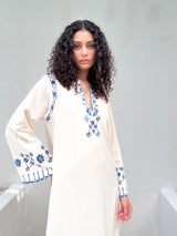 Round V Neck Kaftan With Print