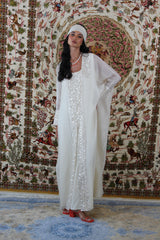 Box neck Kaftan in Sequins Lace