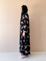 Zainah Cut Abaya - Light Green Sequin Lace