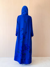 Zainah Cut Abaya - Blue With Green Printed