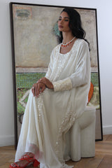Box neck Kaftan in Sequins Lace