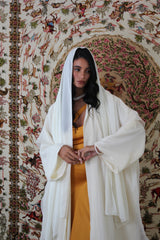 Bisht Cut Abaya in Off-White