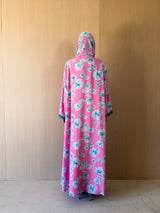 V Neck Abaya - Toor Lace on Front and Sleeves Purple
