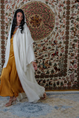 Bisht Cut Abaya in Off-White
