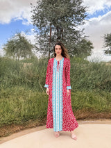 Round v Neck Kaftan - Tie Rope on Front