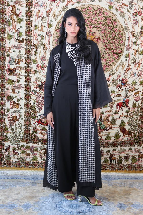 Halter Neck Bish Cut Abaya in Black