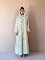 V Neck Abaya - Full Lace on Front and Sleeves