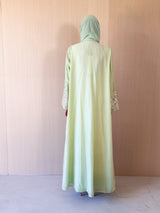 V Neck Abaya - Full Lace on Front and Sleeves