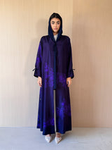 V Neck Abaya With Tie Rope on Front and Sleeves