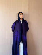 V Neck Abaya With Tie Rope on Front and Sleeves