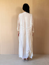 Round v Neck Kaftan - Gold Bead Lace