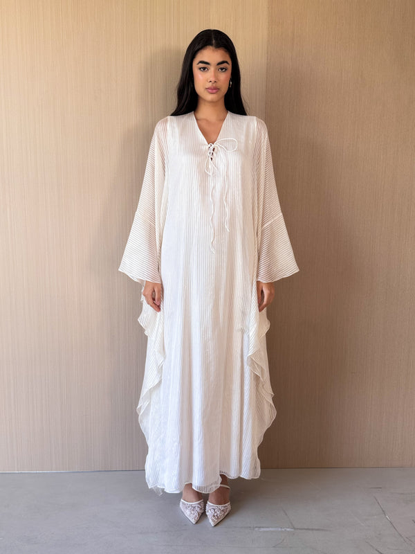 V Neck Free Size Kaftan - Tie Rope