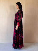 Round v Neck Free Size Kaftan - New Red Bead Lace