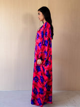 Round v Neck Bish Cut Kaftan With Tie Rope