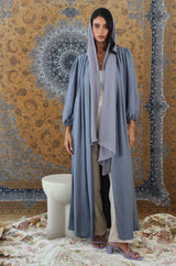 Grey Shoulder pad Abaya