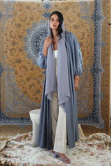 Grey Shoulder pad Abaya