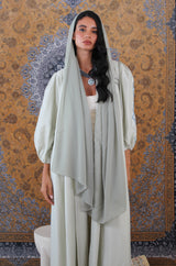 Pistachio Shoulder pad Abaya