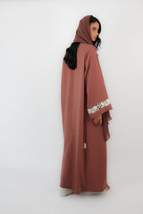 Drop shoulder Abaya with Lace details