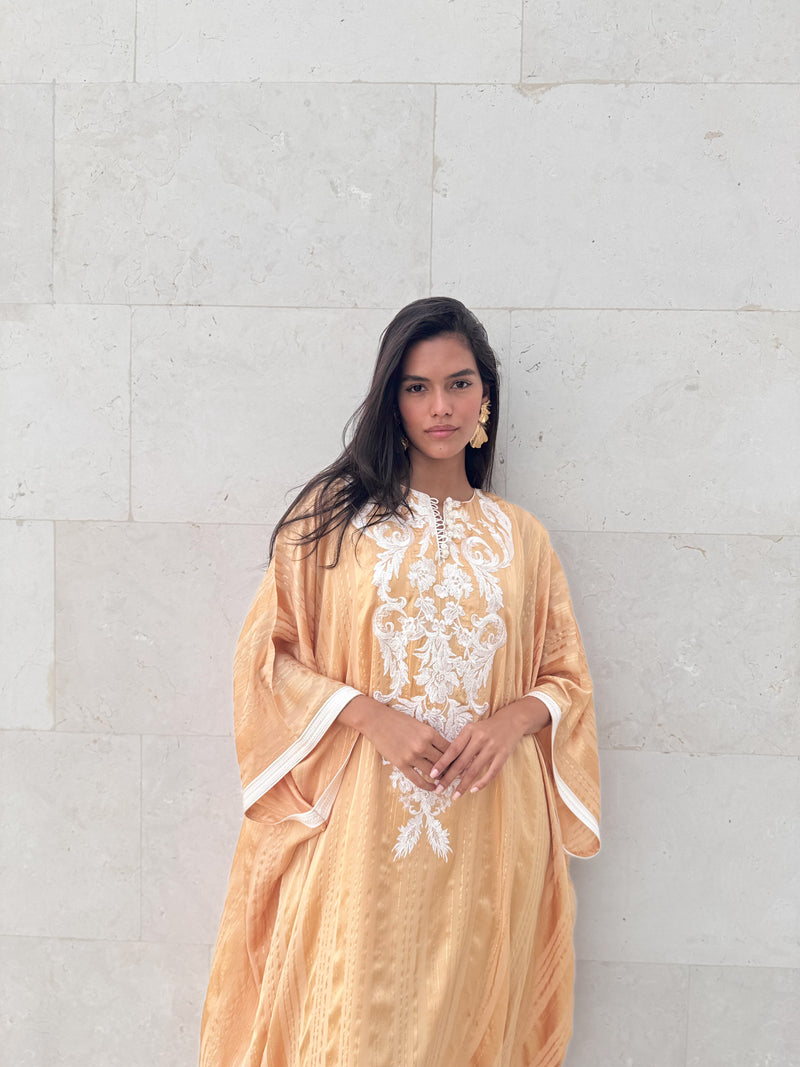 Round Neck Kaftan With Small Buttons