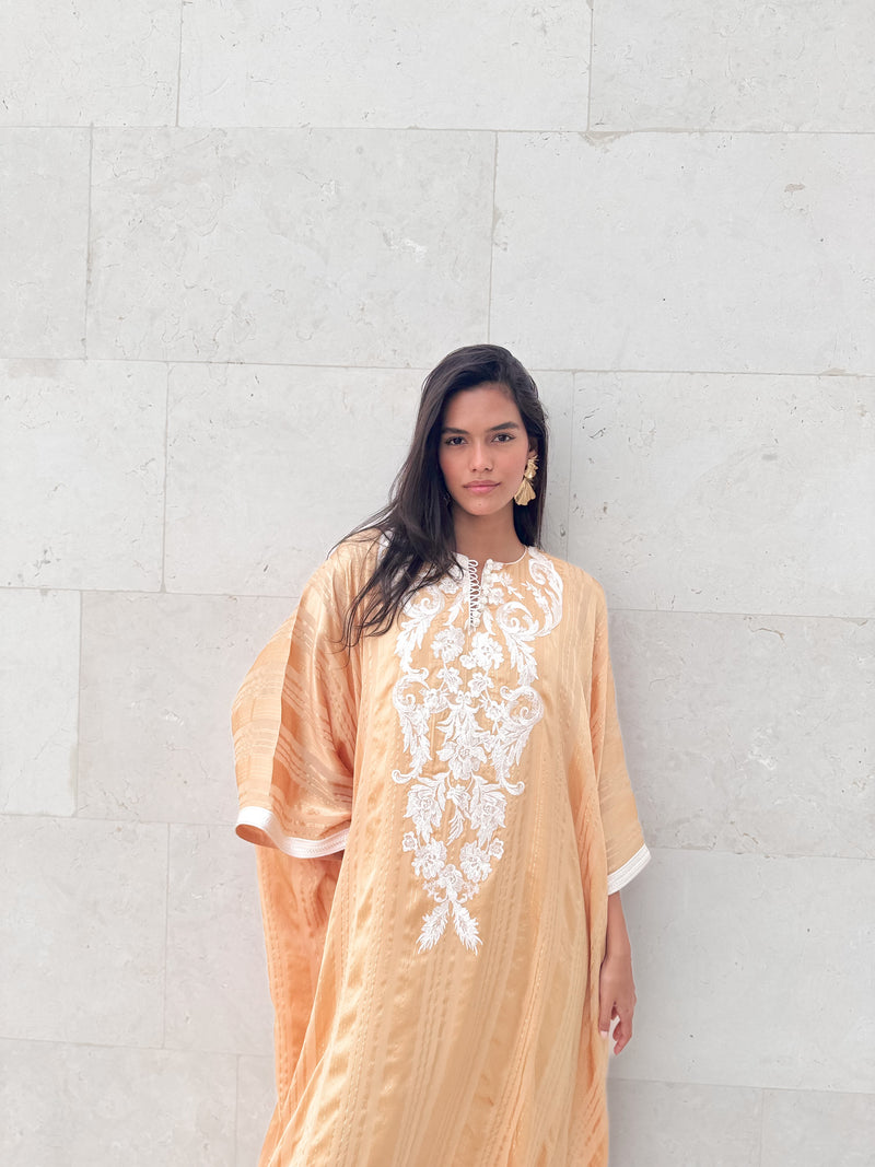Round Neck Kaftan With Small Buttons