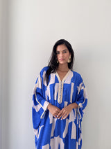V Neck Kaftan With Moroccan Lace Plus Buttons