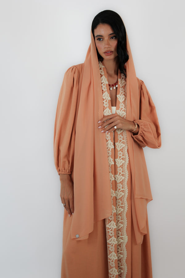 Light orange shoulder pad Abaya