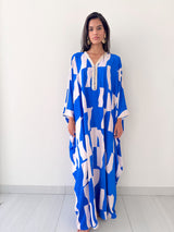 V Neck Kaftan With Moroccan Lace Plus Buttons