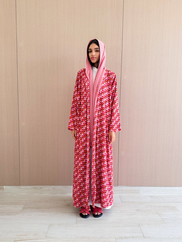 Zainah Cut Abaya in printed Chiffon