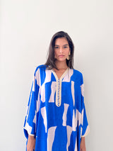 V Neck Kaftan With Moroccan Lace Plus Buttons