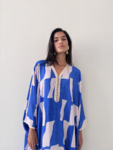 V Neck Kaftan With Moroccan Lace Plus Buttons